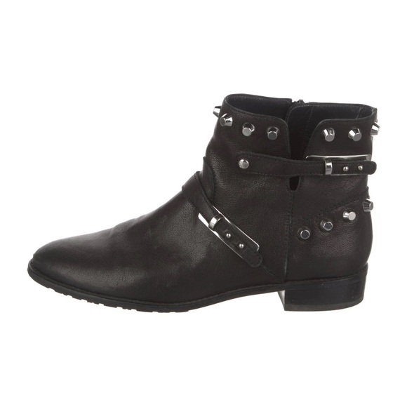 Stuart Weitzman Go West Leather Studded Ankle Boots - Picture 1 of 7